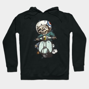 Skeleton on Scooter Funny Moped Hoodie